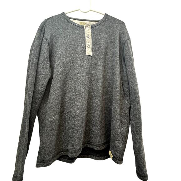 LUcky Brand Men shirt Size Medium long sleeve Gray Henley? buttons California - Picture 1 of 8
